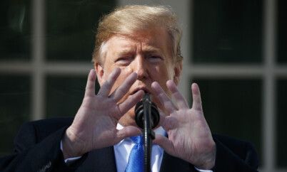 President Donald Trump speaks during an event in the Rose Garden at the White House to declare a national emergency in order to build a wall along the southern border, Friday, Feb. 15, 2019, in Washington. (AP Photo/ Evan Vucci)
